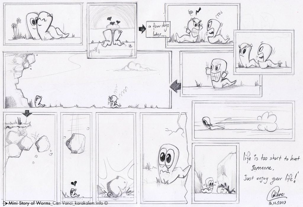 mini karakalem hikaye resim