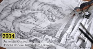 üniversiteye hazırlık karakalem çizimleri