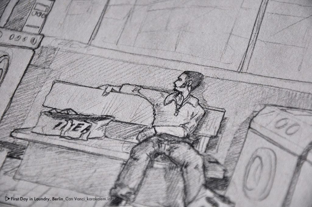 bekleyen erkek resim eskiz çalışması