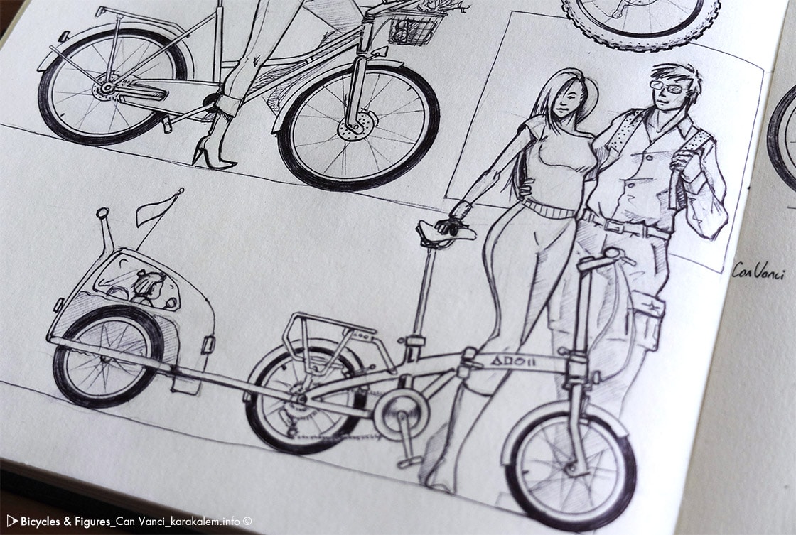 karakalem bisiklet çizimi